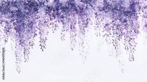 Cascading Wisteria Blossoms A Delicate Floral Arrangement for a Serene Backdrop