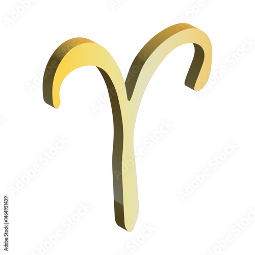 3d aries zodiac sign Esoteric symbol Astrology clipart Element for design