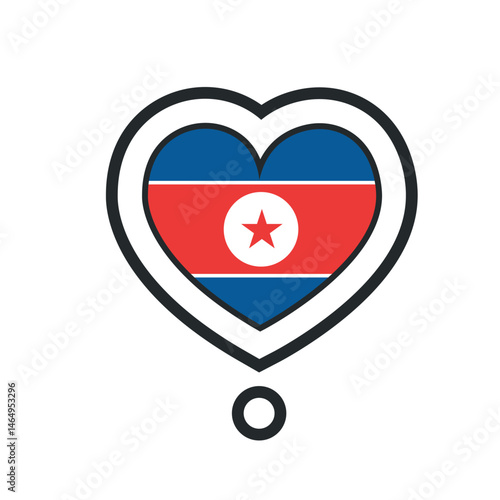 Heart shape with the flag of North Korea. Vector Free Download Heart shape with the flag of North Korea. Vector - GFXLoad
