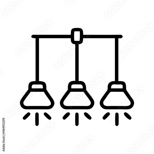 Modern Light Fixtures Icon for Interior Design