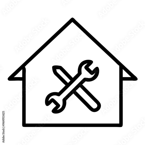 House Shaped with Wrenches Icon