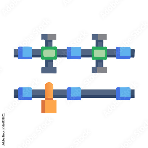 Colorful Irrigation Pipes Icon
