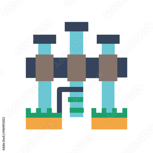 Colorful Irrigation Pipes Icon
