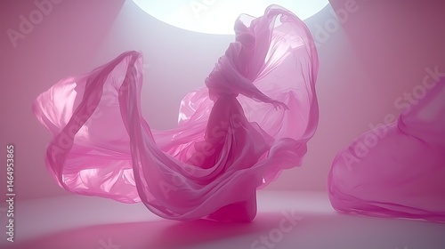Subtle pastel pink backdrop with swirling, fluid textures that create a dynamic sense of movement, evoking a gentle, abstract aesthetic