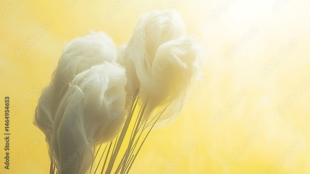 Soft yellow background illuminated with a dreamy bokeh effect and a subtle soft glow, creating an ethereal, warm atmosphere