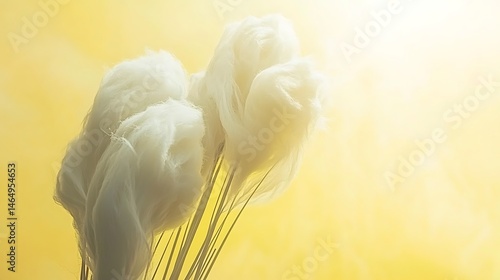 Obraz na płótnie Soft yellow background illuminated with a dreamy bokeh effect and a subtle soft glow, creating an ethereal, warm atmosphere w salonie
