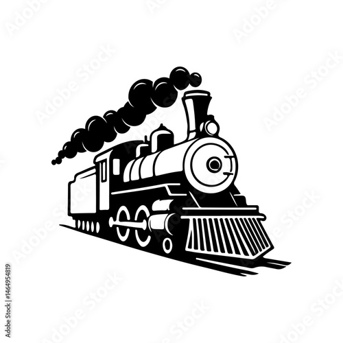Vintage trains isolated on white background. Locomotive icon. Design element for label, brand mark, sign, poster. Vector illustration