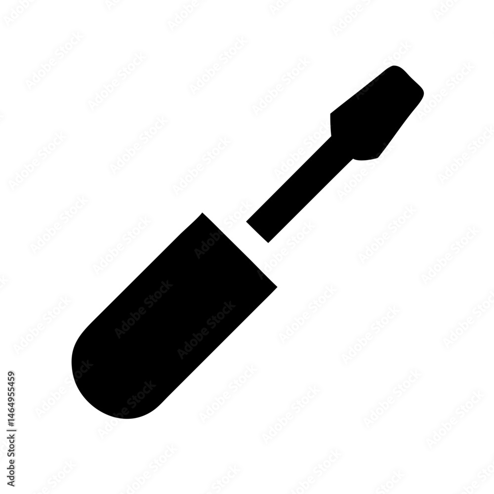 Screwdriver Silhouette Icon , Solid Black Hand Tool Symbol for Repair and DIY Work Screwdriver Silhouette Icon , Solid Black Hand Tool Symbol for Repair and DIY Work