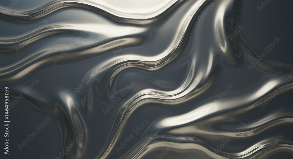 Obraz premium Abstract wavy metallic texture background