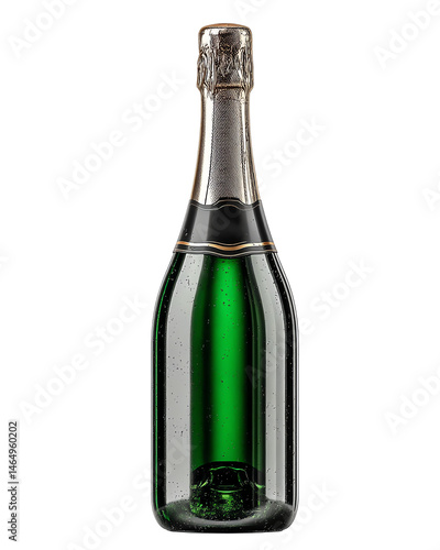 decorative container png cutout mockup dicut transparent A sparkling green champagne bottle ready for celebration and enjoyment.