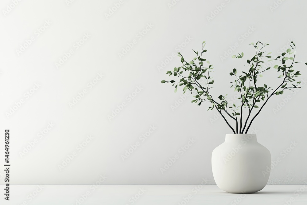 Minimalist plant in vase Minimalist plant in vase