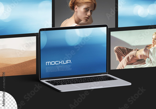 Laptop Mockup Multi Screen Interface Web Design Presentation