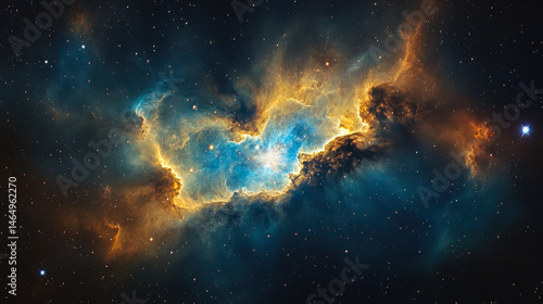 Obraz na płótnie Stunning Cosmic Nebula in Deep Space with Vibrant Colors and Star-Studded Background Capturing the Majesty of the Universe w salonie