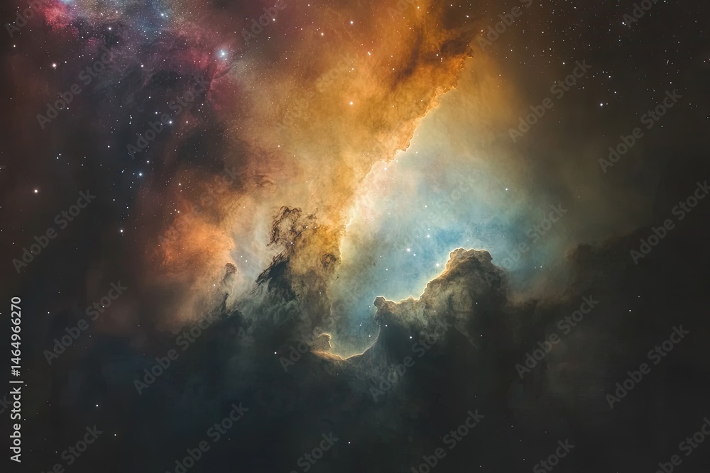 Fototapeta premium Cosmic tapestry of vibrant nebulae
