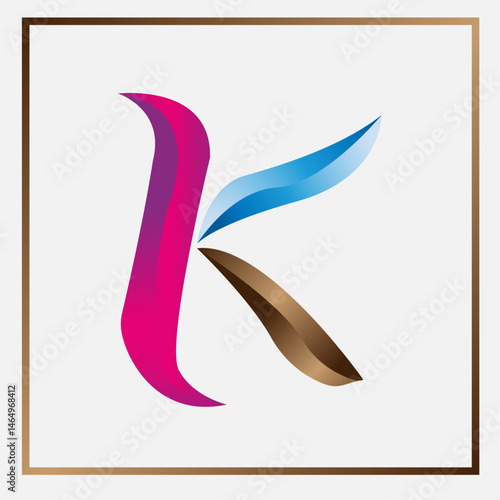 flower logo K design vector illustration