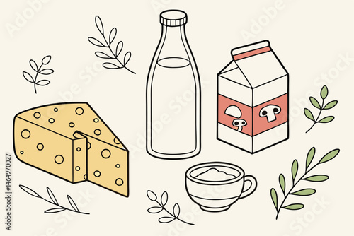 Milk Chillers for Home and Business= Editable Stroke Vector Illustration