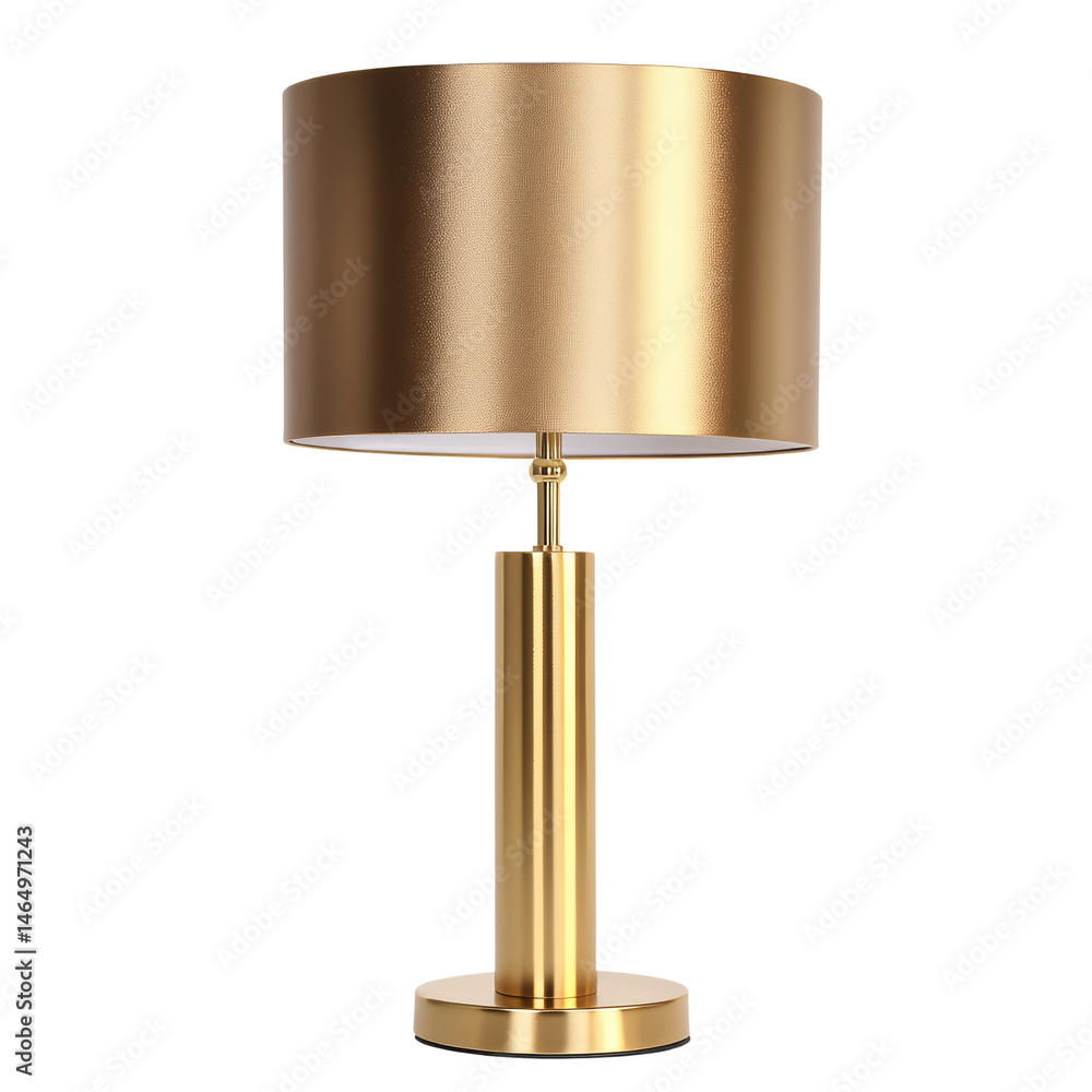 Sleek golden table lamp with a metallic finish and modern cylindrical design ideal for luxurious interiors, desks, bedside tables, or contemporary home decor accents. Sleek golden table lamp with a metallic finish and modern cylindrical design ideal for luxurious interiors, desks, bedside tables, or contemporary home decor accents.