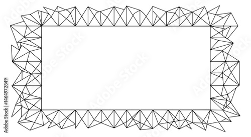 Geometric Frame of Interconnected Triangles: A striking graphic illustration showcases a meticulously crafted geometric frame, comprised of interconnected triangles.