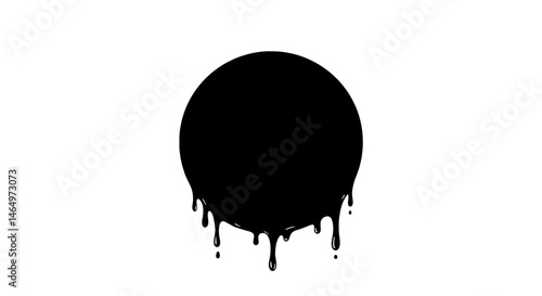 Ink blot illustration: A minimalist illustration featuring a black ink blot, showcasing the fluid motion of dripping ink in a bold, simple design.