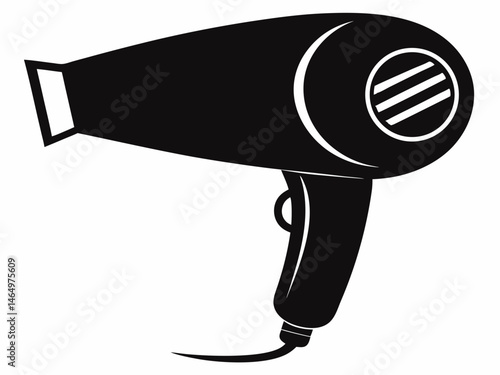  Hair dryer silhouette vector, stylist hair dryer icon illustration