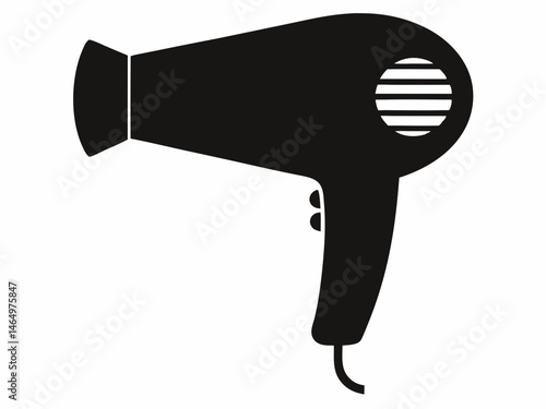  Hair dryer silhouette vector, stylist hair dryer icon illustration