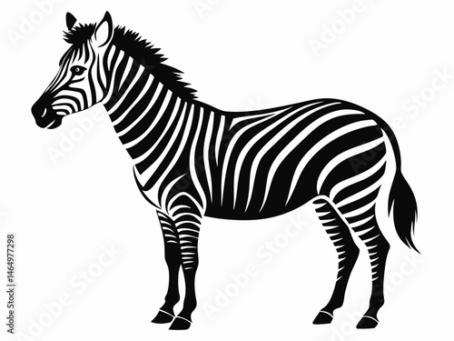 zebra vector illustration, zebra icon, silhouette of zebra 