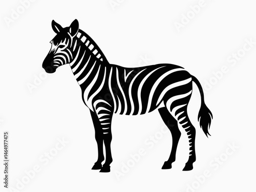 zebra vector illustration, zebra icon, silhouette of zebra 