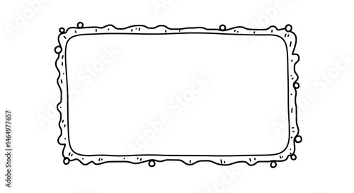 Artistic Frame Illustration: A hand-drawn, artistic frame featuring a unique, irregular border with a blank space to add your own text or image.