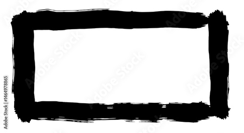 Brushstroke Rectangle: A bold black brushstroke defines a stark rectangle. a clean and minimalistic image.