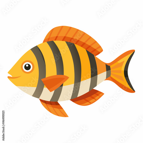 Minimalist Barred Surfperch Vector on White