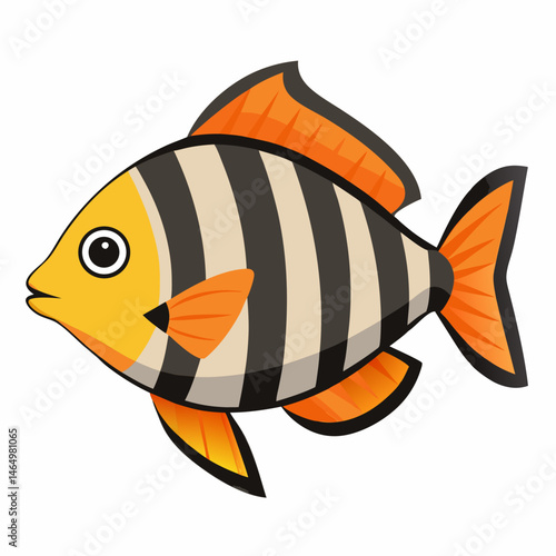 Minimalist Barred Surfperch Vector on White