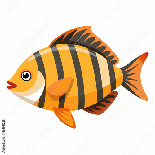 Minimalist Barred Surfperch Vector on White