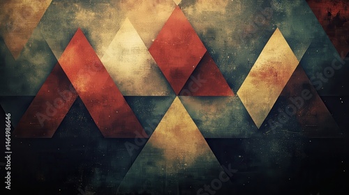 Abstract geometric pattern with distressed texture (3)