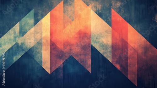 Abstract geometric pattern with distressed textures (1)