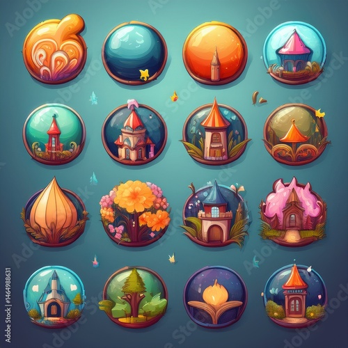 Obraz na płótnie set of vector icons w salonie