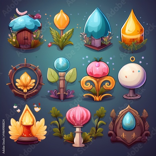 Obraz na płótnie set of vector icons w salonie