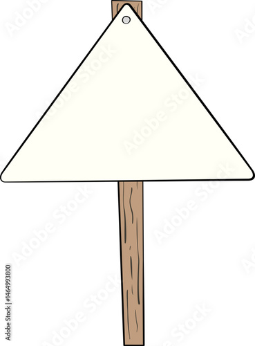 Cartoon blank placard illustration. Empty copy space on stick sign for your project.