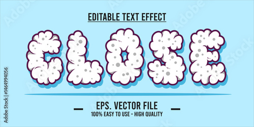 Close shop typography word art illustration, poster, editable text effect, file EPS