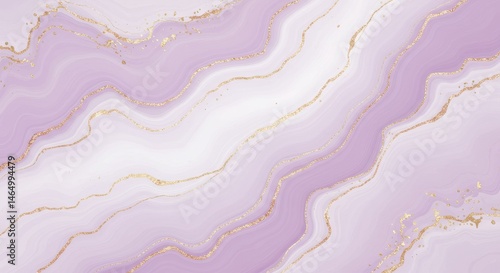 Purple marble background. Abstract Purple and Gold Marble Texture with Wavy Lines