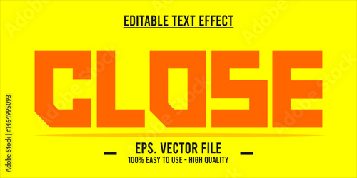 Close shop typography word art illustration, poster, editable text effect, file EPS