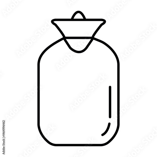 Rubber warmer icon, hot water bag icon, medical warmer icon, rubber hot water bottle or bag, heat pad icon vector isolated on white background.