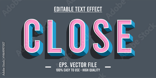 Close shop typography word art illustration, poster, editable text effect, file EPS