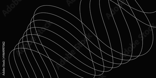 Abstract Black background with a glowing abstract waves. Abstract wave element for design. Digital frequency track equalizer, Futuristic background design. Long exposure, Light painting photography.