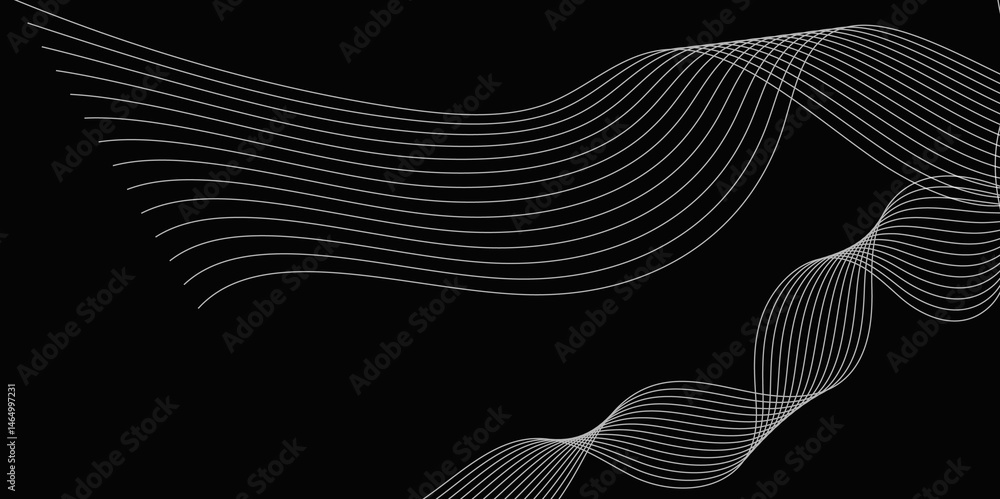 Abstract Black background with a glowing abstract waves. Abstract wave element for design. Digital frequency track equalizer, Futuristic background design. Long exposure, Light painting photography. Abstract Black background with a glowing abstract waves. Abstract wave element for design. Digital frequency track equalizer, Futuristic background design. Long exposure, Light painting photography.