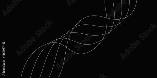 Abstract Black background with a glowing abstract waves. Abstract wave element for design. Digital frequency track equalizer, Futuristic background design. Long exposure, Light painting photography.