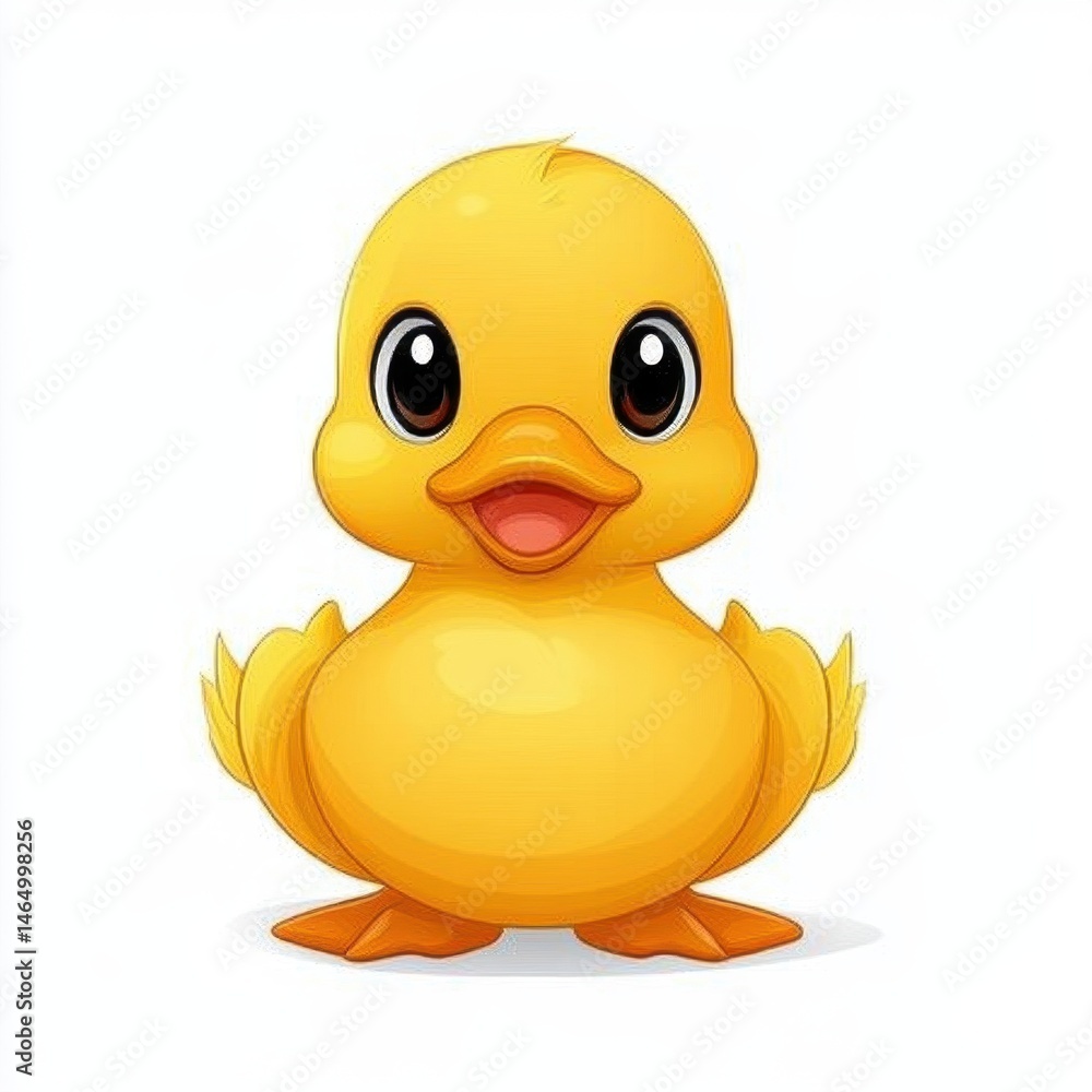 Adorable Yellow Duckling Cartoon Illustration Adorable Yellow Duckling Cartoon Illustration
