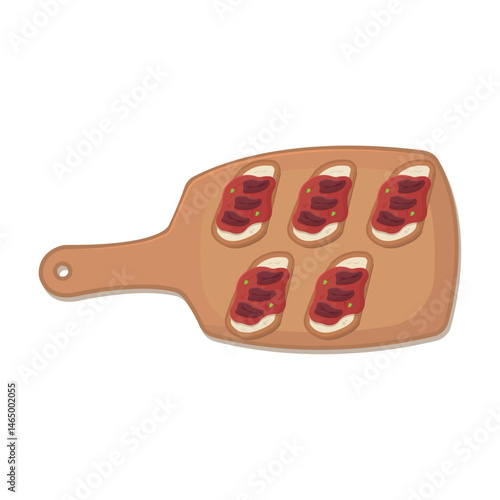 Spanish tapas on board. Vector