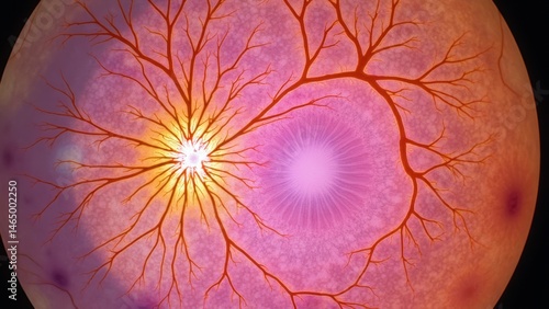 Purple fundus anatomical view