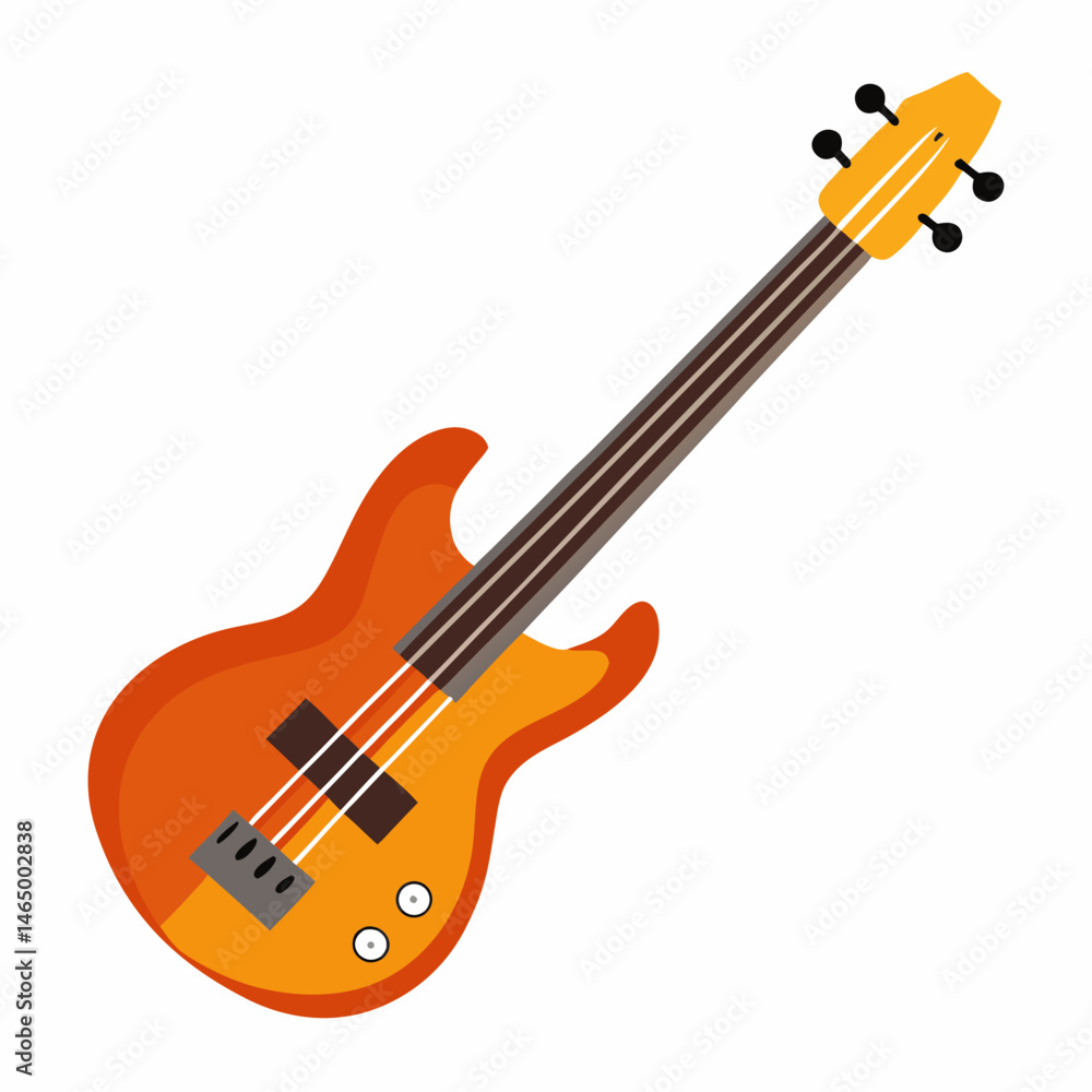 Obraz premium Minimal Bass Vector on White Background