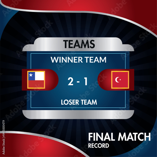 Final match scoreboard layout. Vector